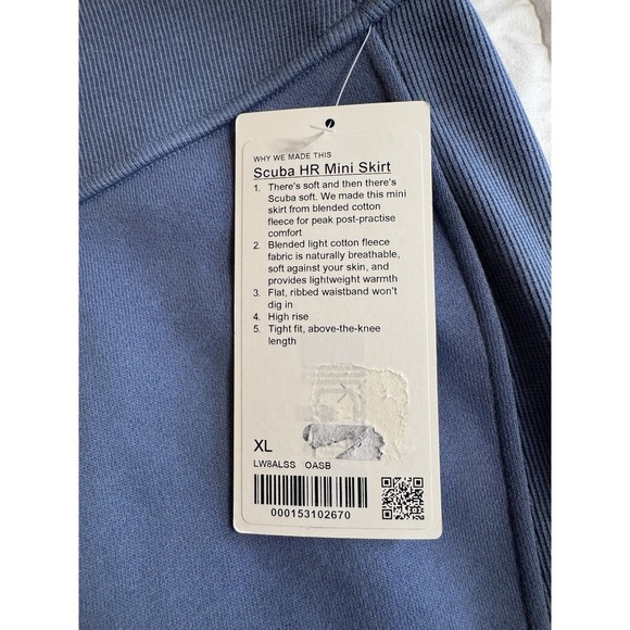 Lululemon Scuba High Rise Mini Skirt Oasis Blue XL NWT Activewear Athleisure - Picture 7 of 8